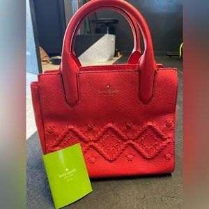 Stunning Kate Spade red leather top handle